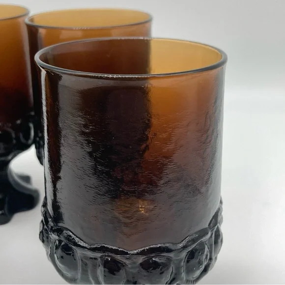 Vintage Tiffin Franciscan Madeira smoke brown goblets